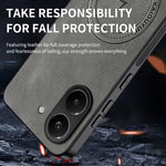 WANLONFENG magnetisk cover til Xiaomi Redmi Turbo 5 5G i SD-serien, mobilcover af PC og TPU med nappatekstur, inklusive 2 skærmfilm
