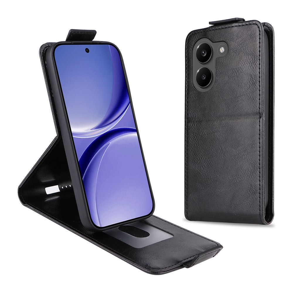 Stativcover med magnetisk lukning til Xiaomi Poco X8 Pro 5G / Redmi Turbo 5 5G, lodret vendbart telefonetui af læder med kortholder