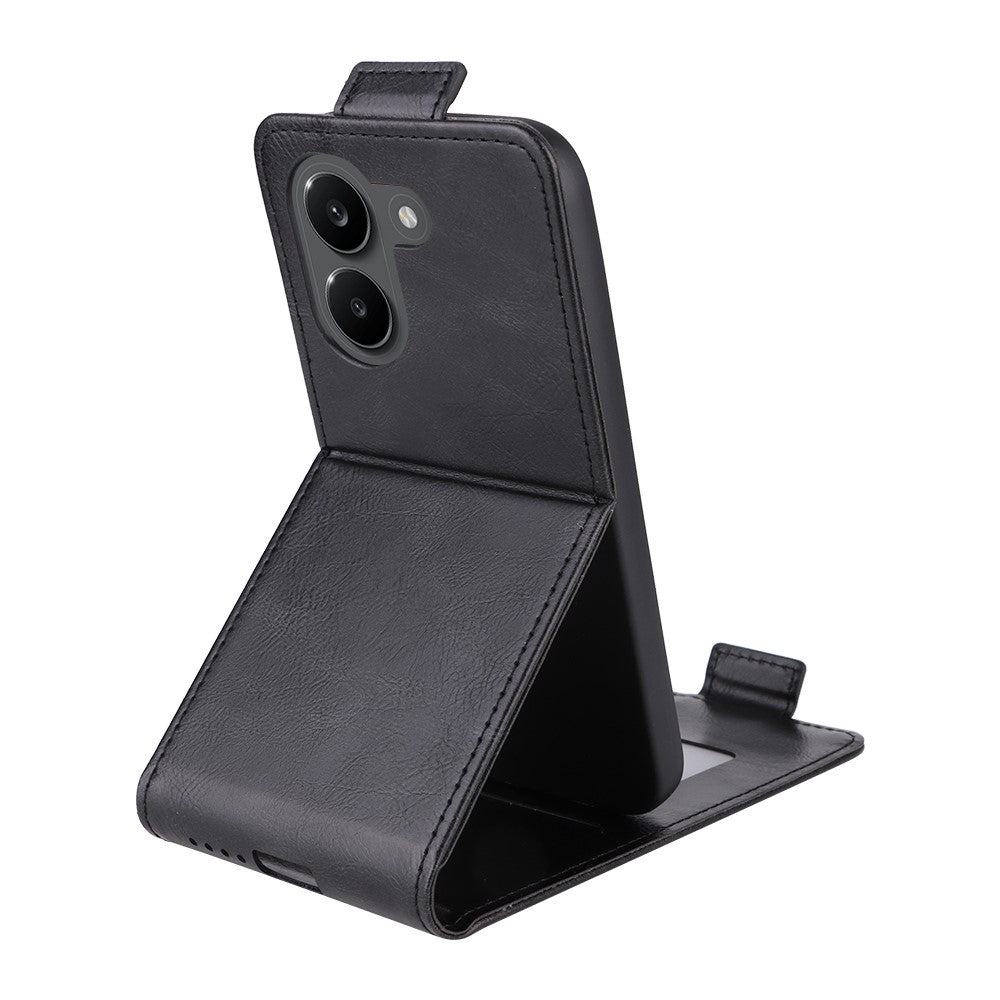 Stativcover med magnetisk lukning til Xiaomi Poco X8 Pro 5G / Redmi Turbo 5 5G, lodret vendbart telefonetui af læder med kortholder