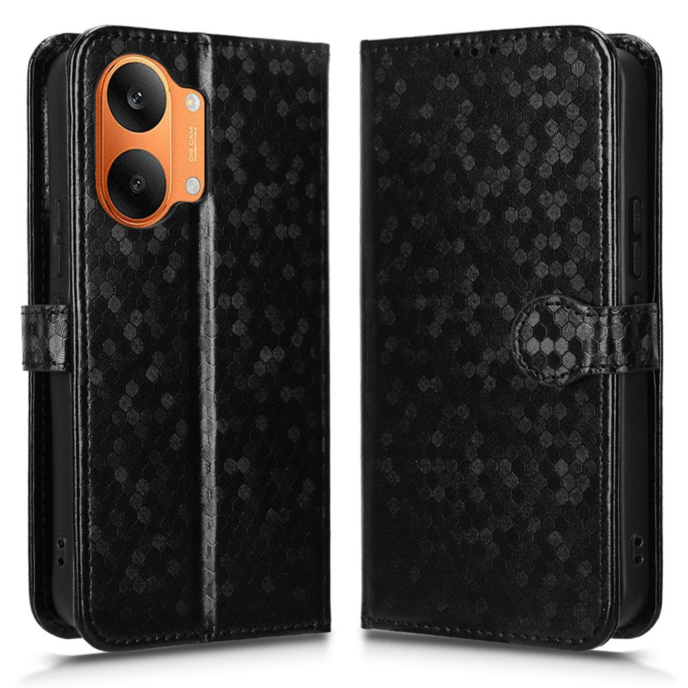 For Xiaomi Redmi Turbo 5 Max 5G Wallet Case Dot Pattern Imprint PU Leather Phone Cover with Wrist Strap