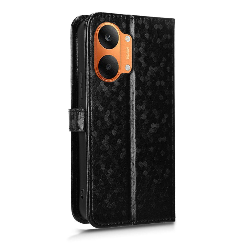 For Xiaomi Redmi Turbo 5 Max 5G Wallet Case Dot Pattern Imprint PU Leather Phone Cover with Wrist Strap