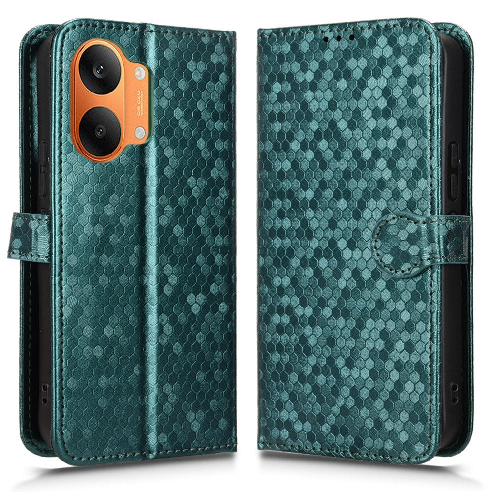 For Xiaomi Redmi Turbo 5 Max 5G Wallet Case Dot Pattern Imprint PU Leather Phone Cover with Wrist Strap