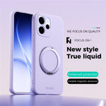 ABEEL För Oppo Reno15 F 5G Magnetiskt Skal Stativ Skin Touch Flytande Silikon mobilskal