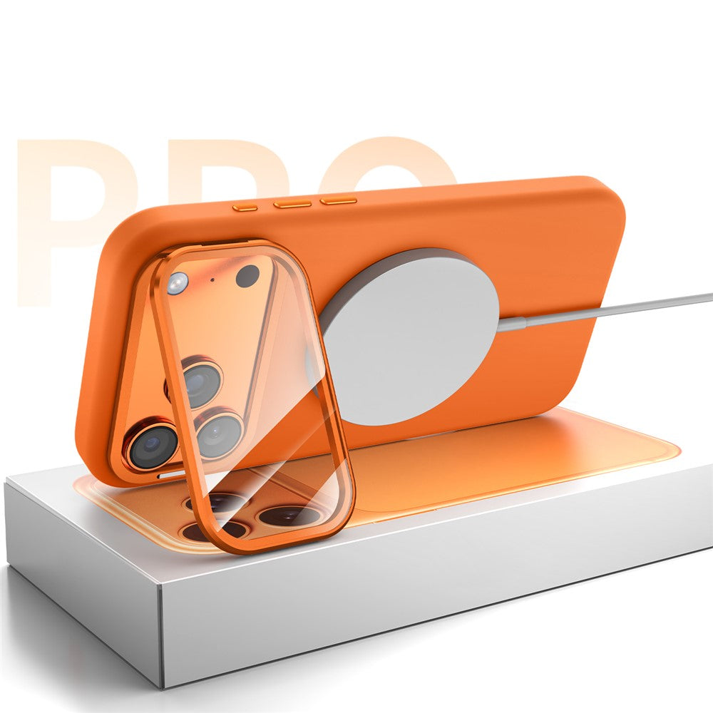 Magnetic Case for iPhone 18 Pro / 17 Pro  /  16 Pro Liquid Silicone Mobile Cover with Lens Protector Kickstand Compatible with MagSafe