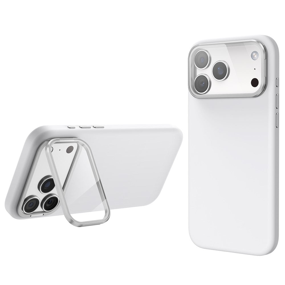 Magnetic Case for iPhone 18 Pro / 17 Pro  /  16 Pro Liquid Silicone Mobile Cover with Lens Protector Kickstand Compatible with MagSafe