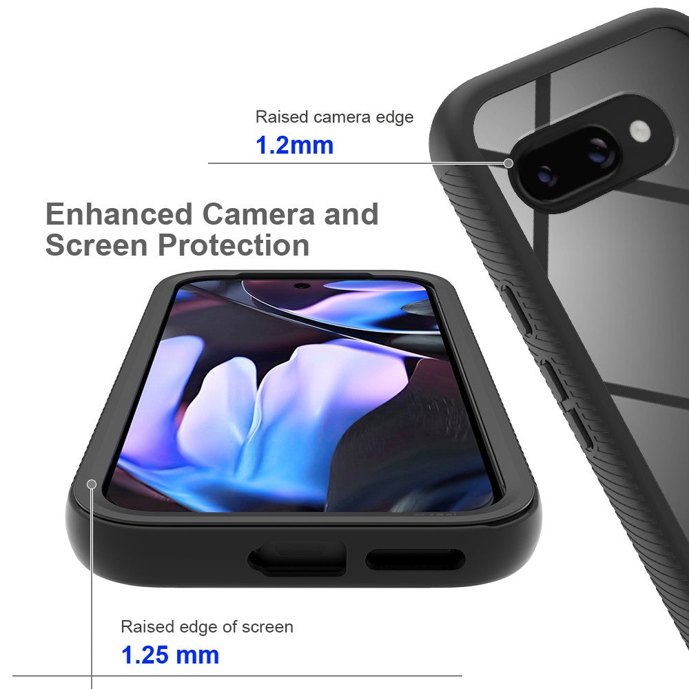 Til Google Pixel 10a Clear Case PC + TPU Telefonbagcover med PET Skærmfilm