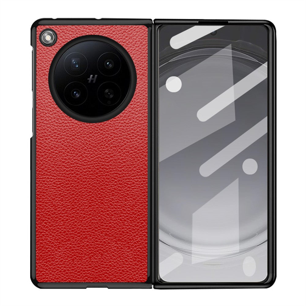 Til Oppo Find N6 5G Cover Litchi Tekstur PU Læderbelagt PC + TPU Beskyttende Telefon Bagside