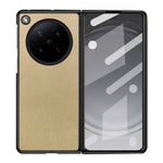 For Oppo Find N6 5G Case Silk-Textured PU Leather Coated PC TPU Protective Phone Back Cover