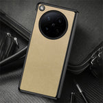 For Oppo Find N6 5G Case Silk-Textured PU Leather Coated PC TPU Protective Phone Back Cover