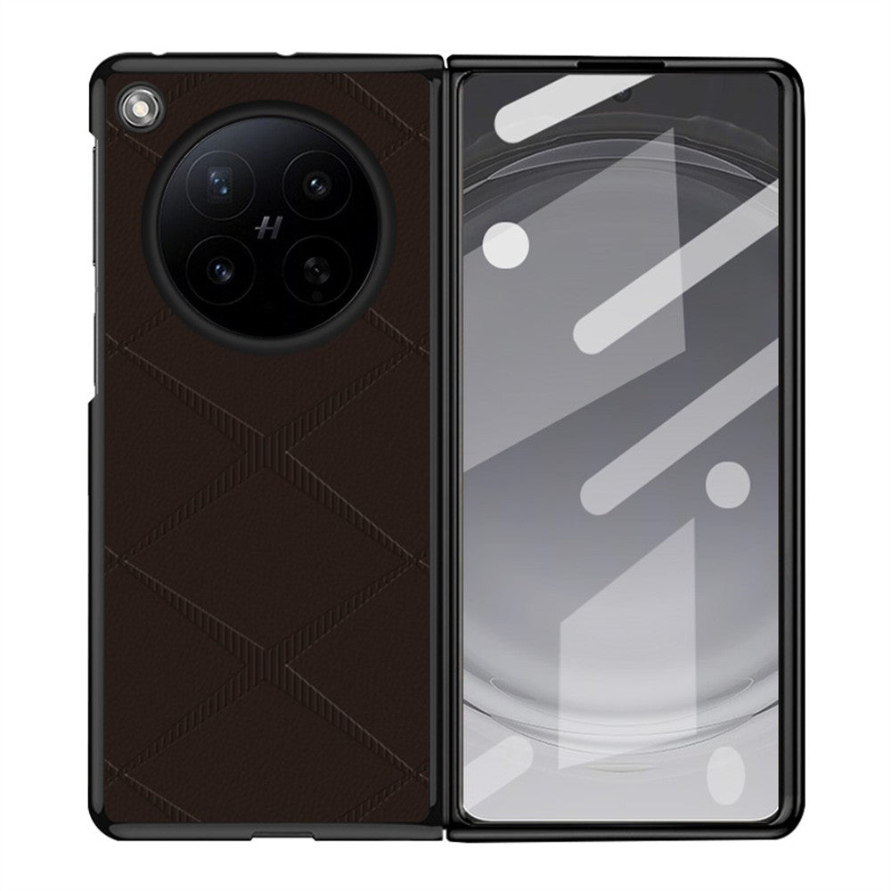 For Oppo Find N6 5G Case X-Patterned TPU PU Leather PC Anti-Drop Phone Cover