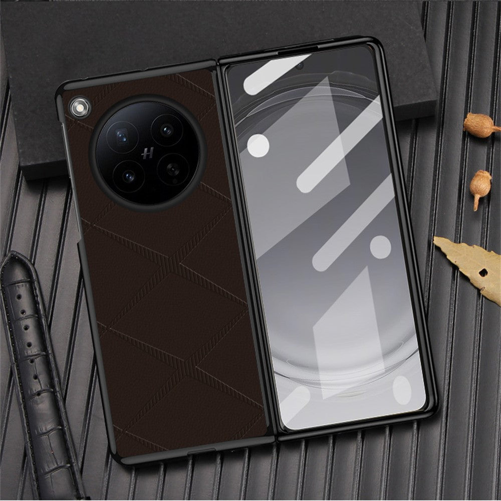 For Oppo Find N6 5G Case X-Patterned TPU PU Leather PC Anti-Drop Phone Cover