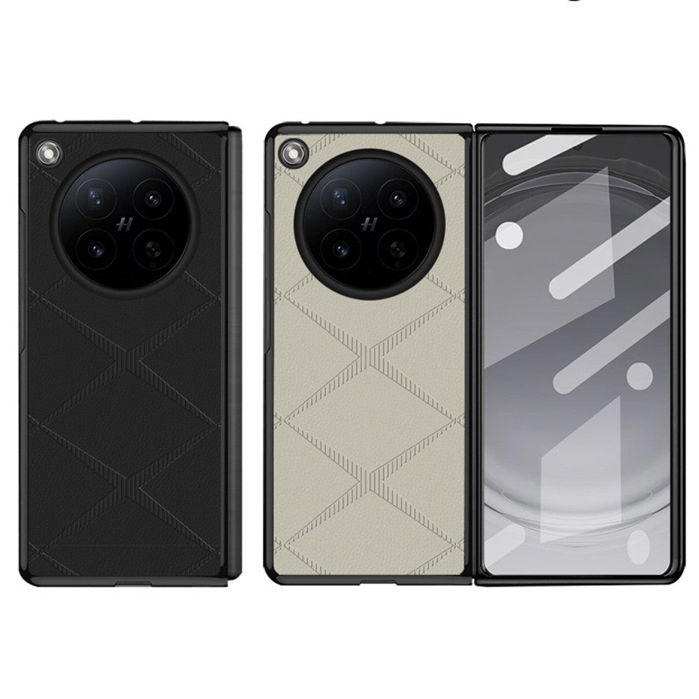 For Oppo Find N6 5G Case X-Patterned TPU PU Leather PC Anti-Drop Phone Cover
