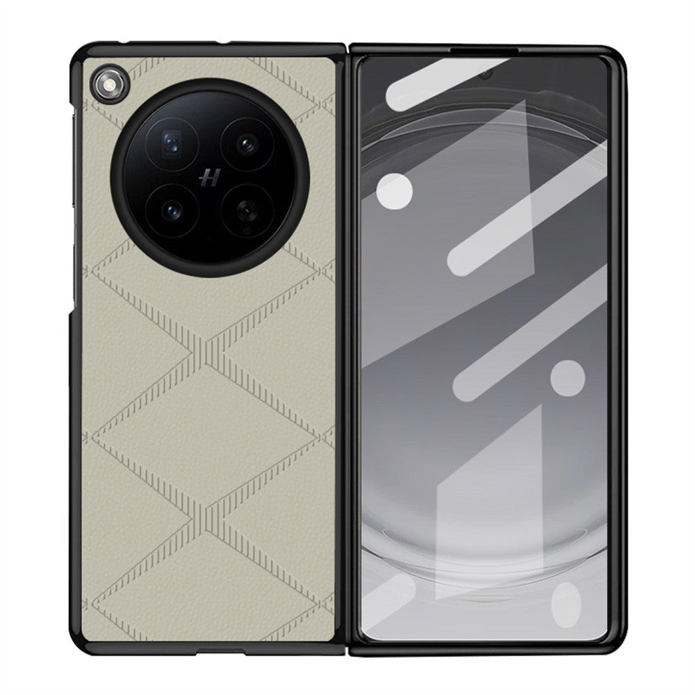 For Oppo Find N6 5G Case X-Patterned TPU PU Leather PC Anti-Drop Phone Cover