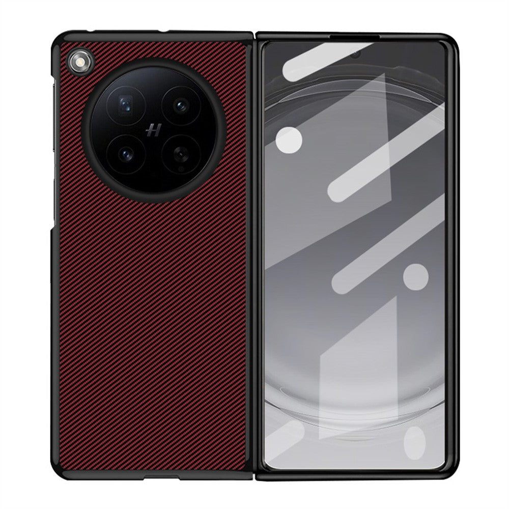 For Oppo Find N6 5G Case Aramid Fiber Aramid Texture PU Leather Coated PC Phone Cover