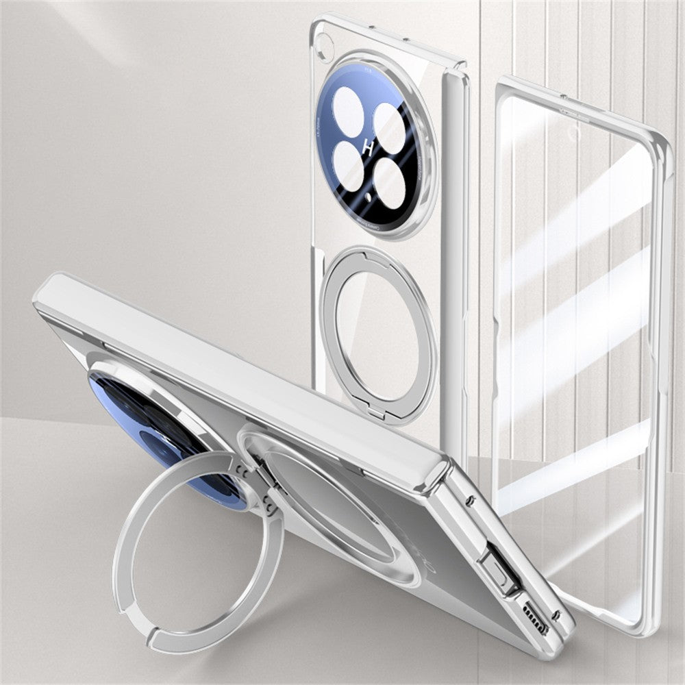 For Oppo Find N6 5G Magnetic Case Kickstand Electroplated PC Phone Cover Built-In Screen Protector