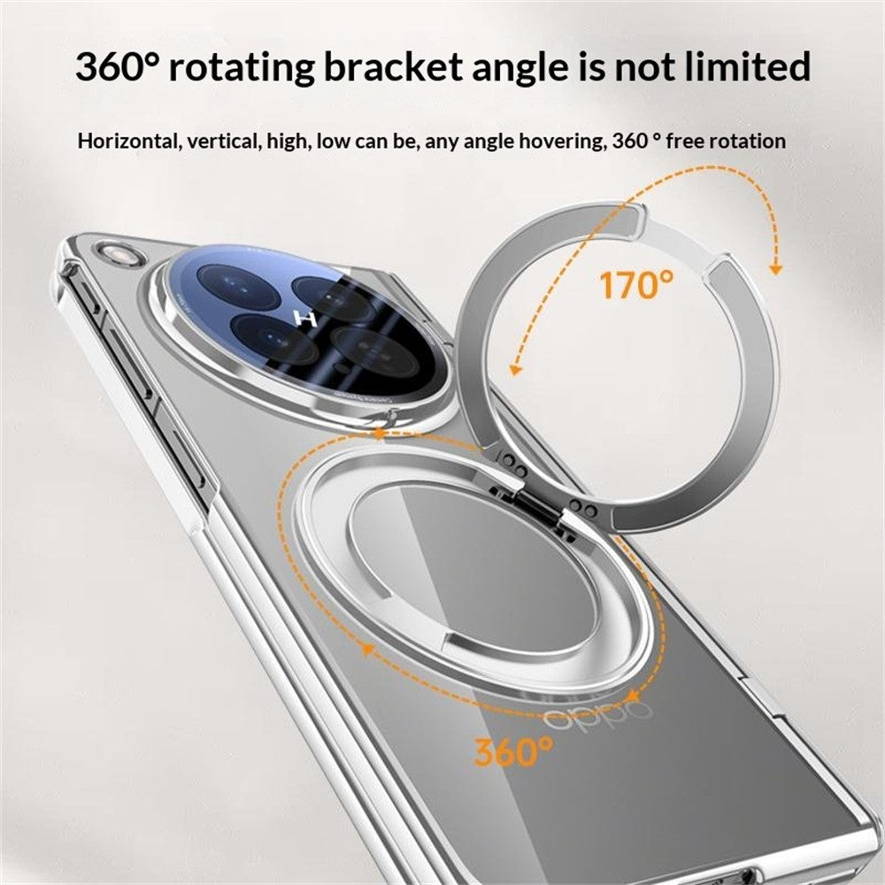 For Oppo Find N6 5G Magnetic Case Kickstand Electroplated PC Phone Cover Built-In Screen Protector