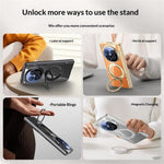 For Oppo Find N6 5G Magnetic Case Kickstand Electroplated PC Phone Cover Built-In Screen Protector