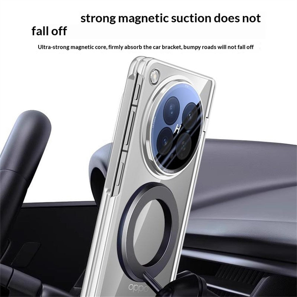 For Oppo Find N6 5G Magnetic Case Kickstand Electroplated PC Phone Cover Built-In Screen Protector