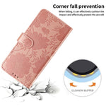 Pungcover til iPhone 17e / 16e med blomsterprint, PU-læder, standerfunktion og håndledsrem