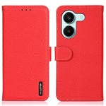 KHAZNEH tegnebogsetui i ægte koskind med litchi-overflade, flip-mobilcover til Xiaomi Redmi Turbo 5 5G / Poco X8 Pro 5G