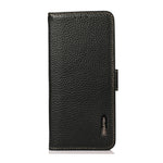 KHAZNEH for Xiaomi Poco X8 Pro 5G / Redmi Turbo 5 5G Phone Case Litchi Texture Genuine Cow Leather Cover RFID Blocking