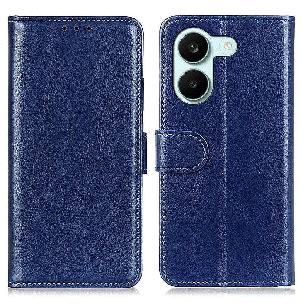 For Xiaomi Poco X8 Pro 5G / Redmi Turbo 5 5G Case Crazy Horse Texture PU Leather Phone Stand Cover