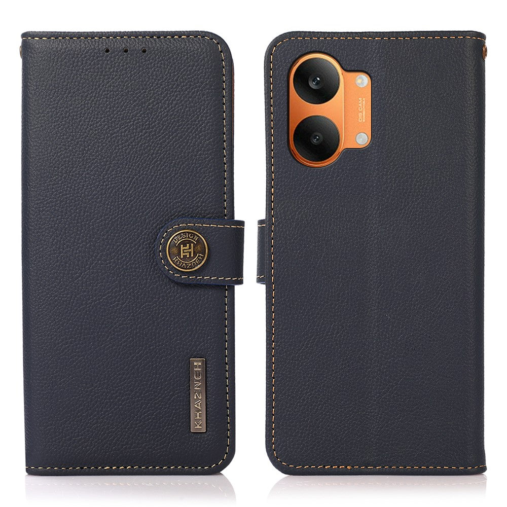 KHAZNEH for Xiaomi Poco X8 Pro Max 5G / Redmi Turbo 5 Max 5G Case Genuine Cow Leather RFID Blocking Wallet Phone Cover