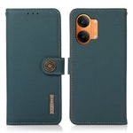 KHAZNEH for Xiaomi Poco X8 Pro Max 5G / Redmi Turbo 5 Max 5G Case Genuine Cow Leather RFID Blocking Wallet Phone Cover