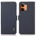 KHAZNEH for Xiaomi Poco X8 Pro Max 5G / Redmi Turbo 5 Max 5G Phone Case Litchi Texture Genuine Cow Leather Cover RFID Blocking