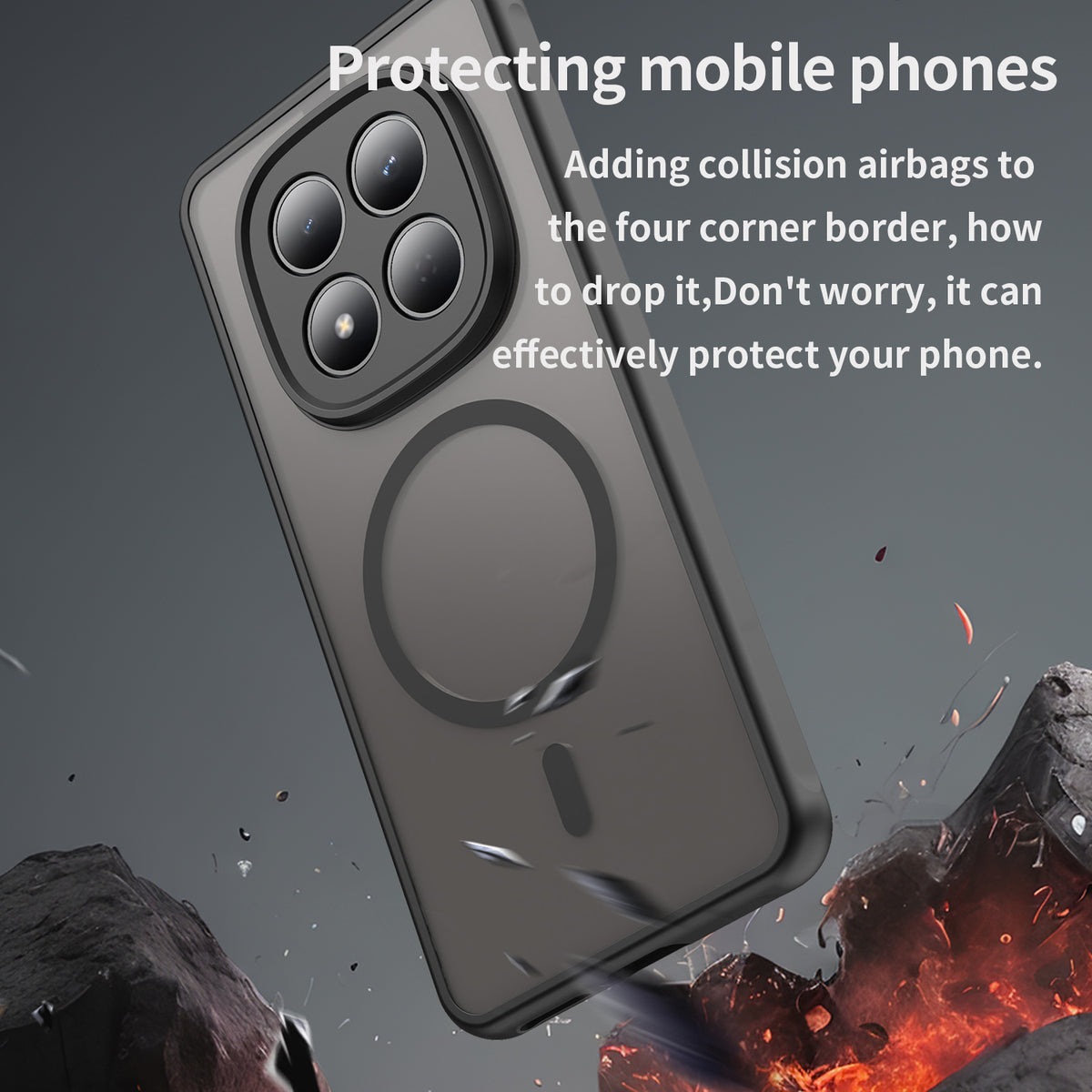 WANLONFENG For Xiaomi Redmi Note 15 4G (Global) FD Series Magnetic Case with Screen Film Skin Touch TPU + PC Phone Back Cover