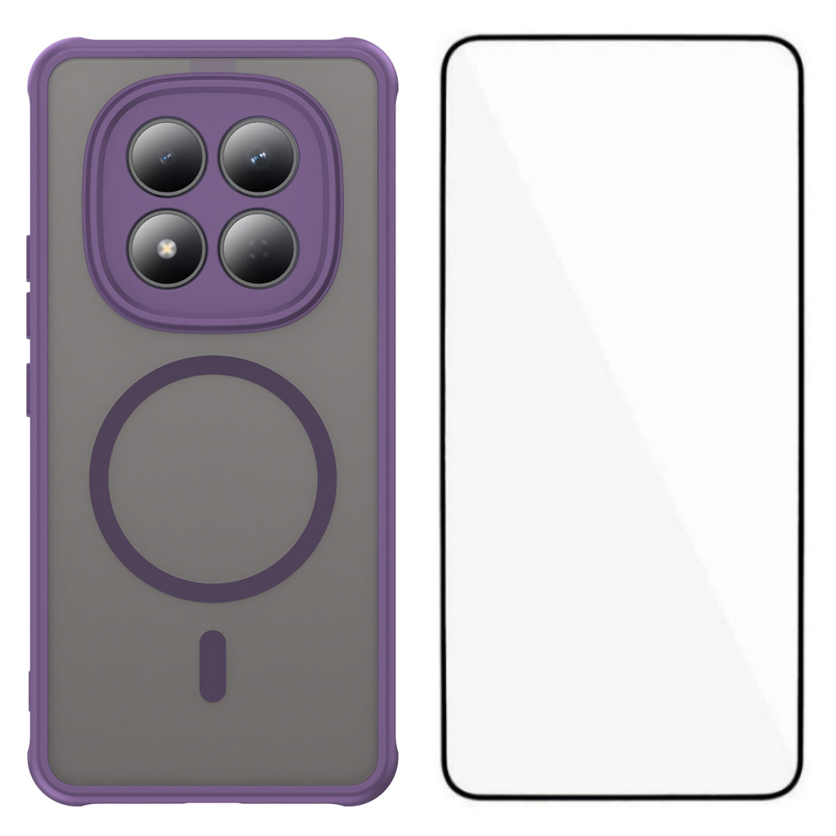 WANLONFENG For Xiaomi Redmi Note 15 4G (Global) FD Series Magnetic Case with Screen Film Skin Touch TPU + PC Phone Back Cover