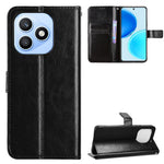 For Honor X8d 4G PU Leather Case with Strap Crazy Horse Texture Phone Wallet Cover