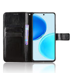 For Honor X8d 4G PU Leather Case with Strap Crazy Horse Texture Phone Wallet Cover