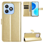 For Honor X8d 4G PU Leather Case with Strap Crazy Horse Texture Phone Wallet Cover