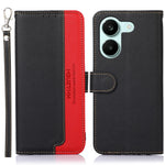 KHAZNEH Leather Case for Xiaomi Redmi Turbo 5 5G  /  Poco X8 Pro 5G RFID Blocking Wallet Litchi Texture PU Phone Cover with Strap
