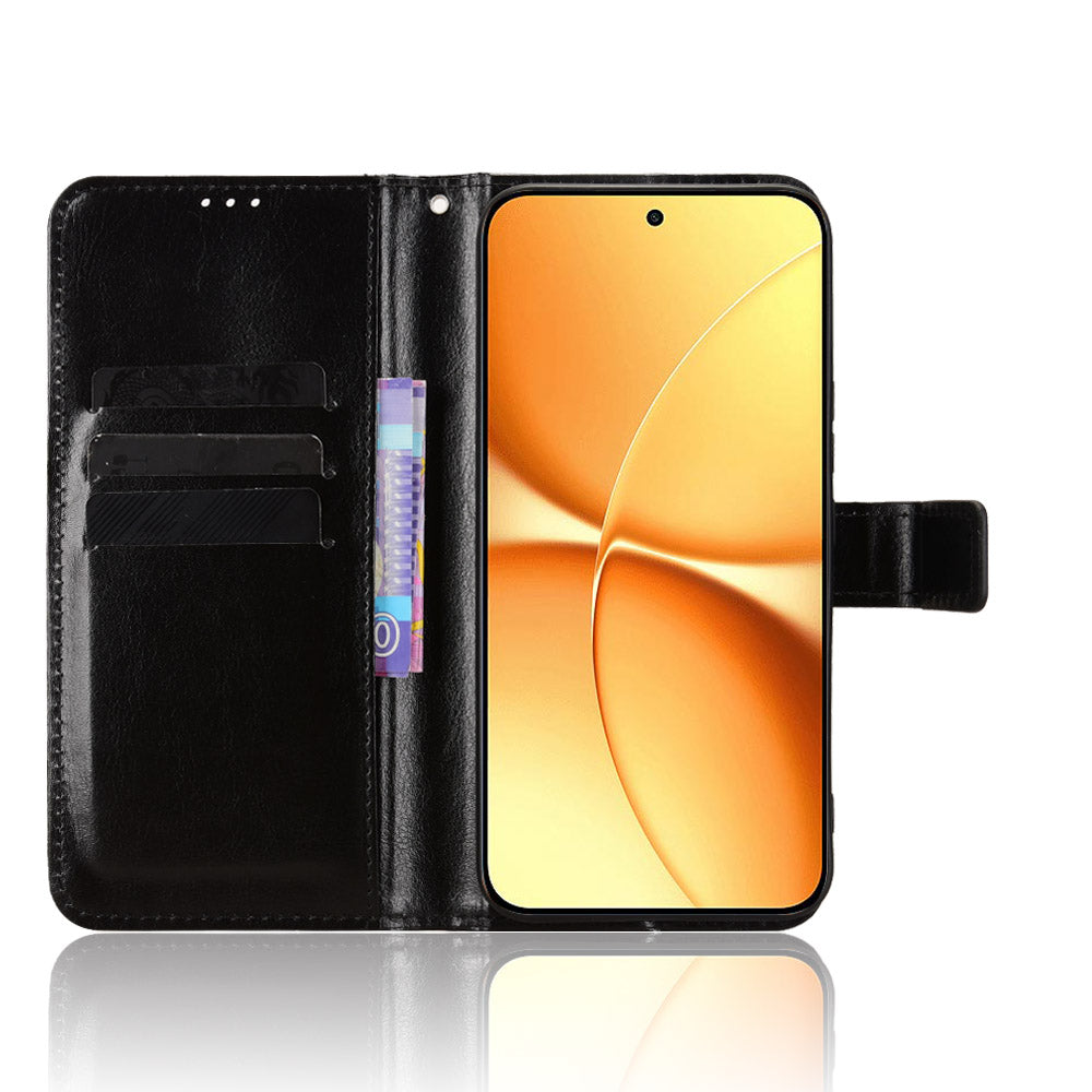 For Xiaomi Redmi Turbo 5 Max 5G / Xiaomi Poco X8 Pro Max 5G PU Leather Case with Strap Crazy Horse Texture Phone Wallet Cover