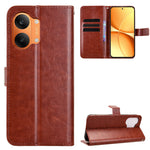 For Xiaomi Redmi Turbo 5 Max 5G / Xiaomi Poco X8 Pro Max 5G PU Leather Case with Strap Crazy Horse Texture Phone Wallet Cover