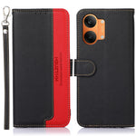 KHAZNEH Leather Case for Xiaomi Poco X8 Pro Max 5G  /  Redmi Turbo 5 Max 5G RFID Blocking Wallet Litchi Texture PU Phone Cover with Strap
