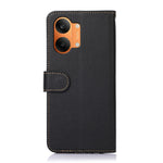 KHAZNEH Leather Case for Xiaomi Poco X8 Pro Max 5G  /  Redmi Turbo 5 Max 5G RFID Blocking Wallet Litchi Texture PU Phone Cover with Strap