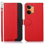 KHAZNEH Leather Case for Xiaomi Poco X8 Pro Max 5G  /  Redmi Turbo 5 Max 5G RFID Blocking Wallet Litchi Texture PU Phone Cover with Strap