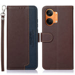 KHAZNEH Leather Case for Xiaomi Poco X8 Pro Max 5G  /  Redmi Turbo 5 Max 5G RFID Blocking Wallet Litchi Texture PU Phone Cover with Strap