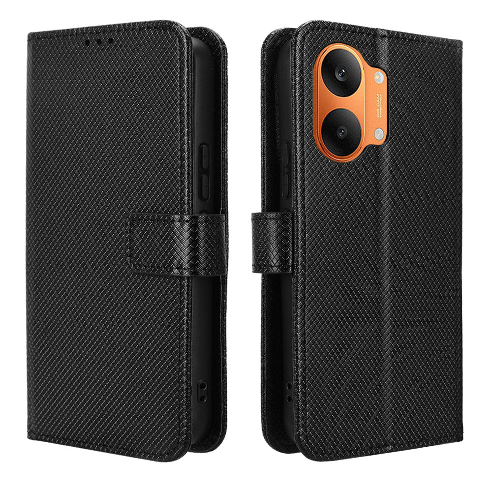 For Xiaomi Redmi Turbo 5 Max 5G / Xiaomi Poco X8 Pro Max 5G Leather Wallet Case with Strap Diamond Texture Phone Cover