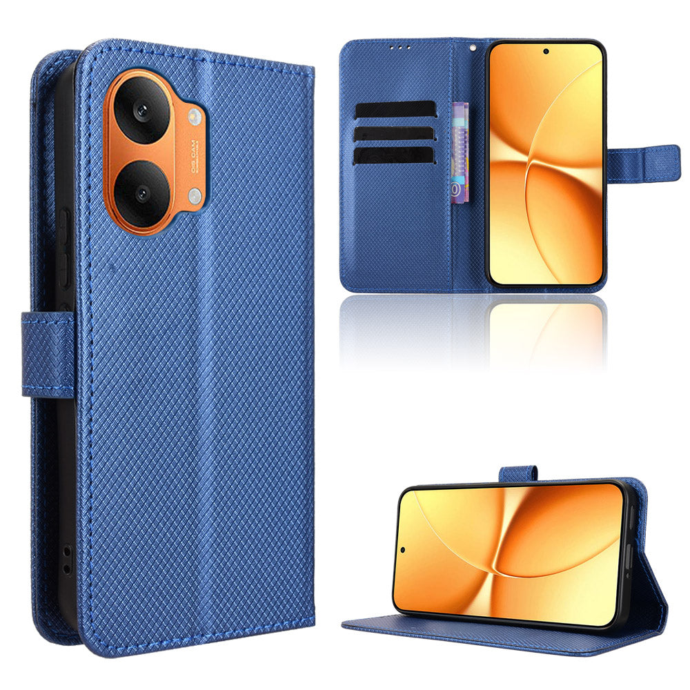 For Xiaomi Redmi Turbo 5 Max 5G / Xiaomi Poco X8 Pro Max 5G Leather Wallet Case with Strap Diamond Texture Phone Cover