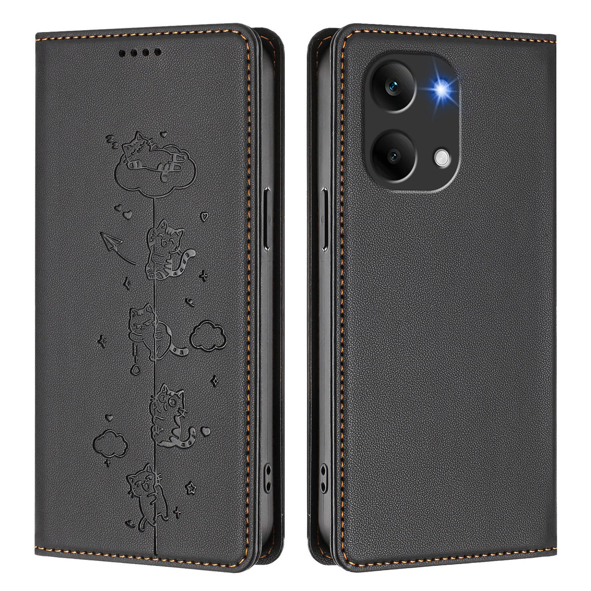 For Xiaomi Poco X8 Pro Max 5G / Xiaomi Redmi Turbo 5 Max 5G Case RFID Blocking Wallet Stand Imprinted Cat Pattern Leather Phone Cover