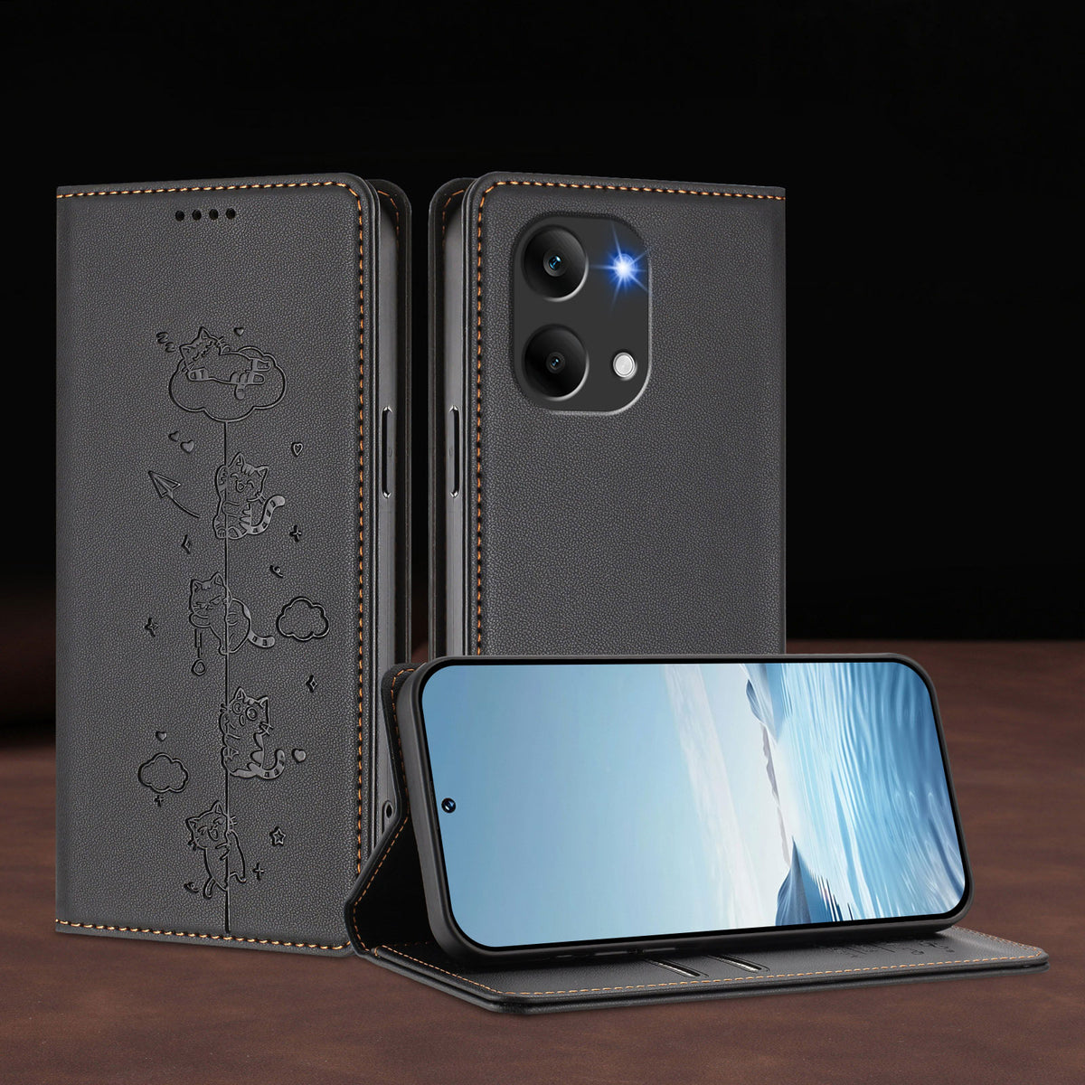 For Xiaomi Poco X8 Pro Max 5G / Xiaomi Redmi Turbo 5 Max 5G Case RFID Blocking Wallet Stand Imprinted Cat Pattern Leather Phone Cover