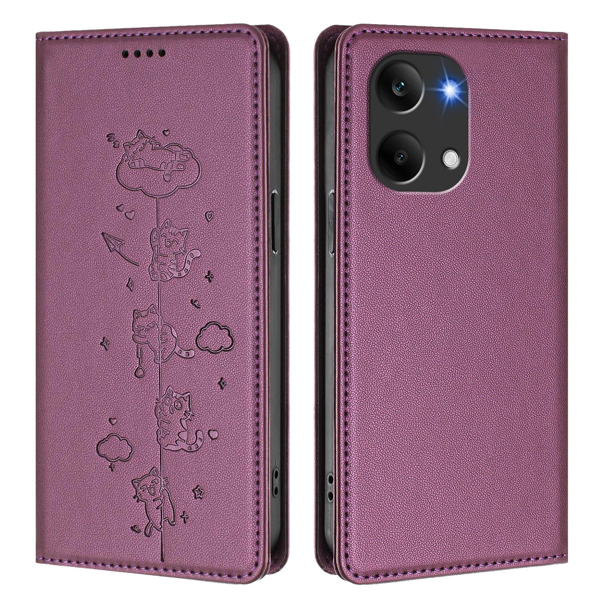 For Xiaomi Poco X8 Pro Max 5G / Xiaomi Redmi Turbo 5 Max 5G Case RFID Blocking Wallet Stand Imprinted Cat Pattern Leather Phone Cover