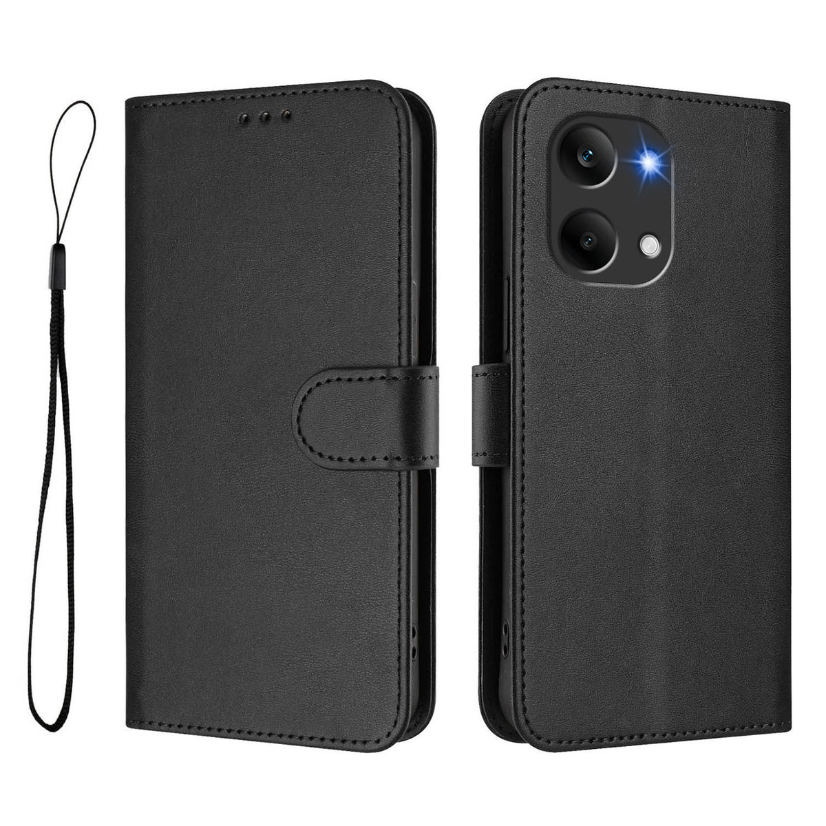 For Xiaomi Poco X8 Pro Max 5G / Xiaomi Redmi Turbo 5 Max 5G Wallet Case RFID Blocking Calf Texture Leather Stand Phone Cover with Strap