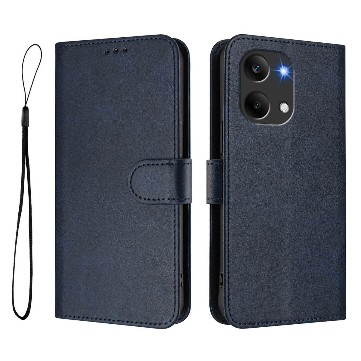 For Xiaomi Poco X8 Pro Max 5G / Xiaomi Redmi Turbo 5 Max 5G Wallet Case RFID Blocking Calf Texture Leather Stand Phone Cover with Strap