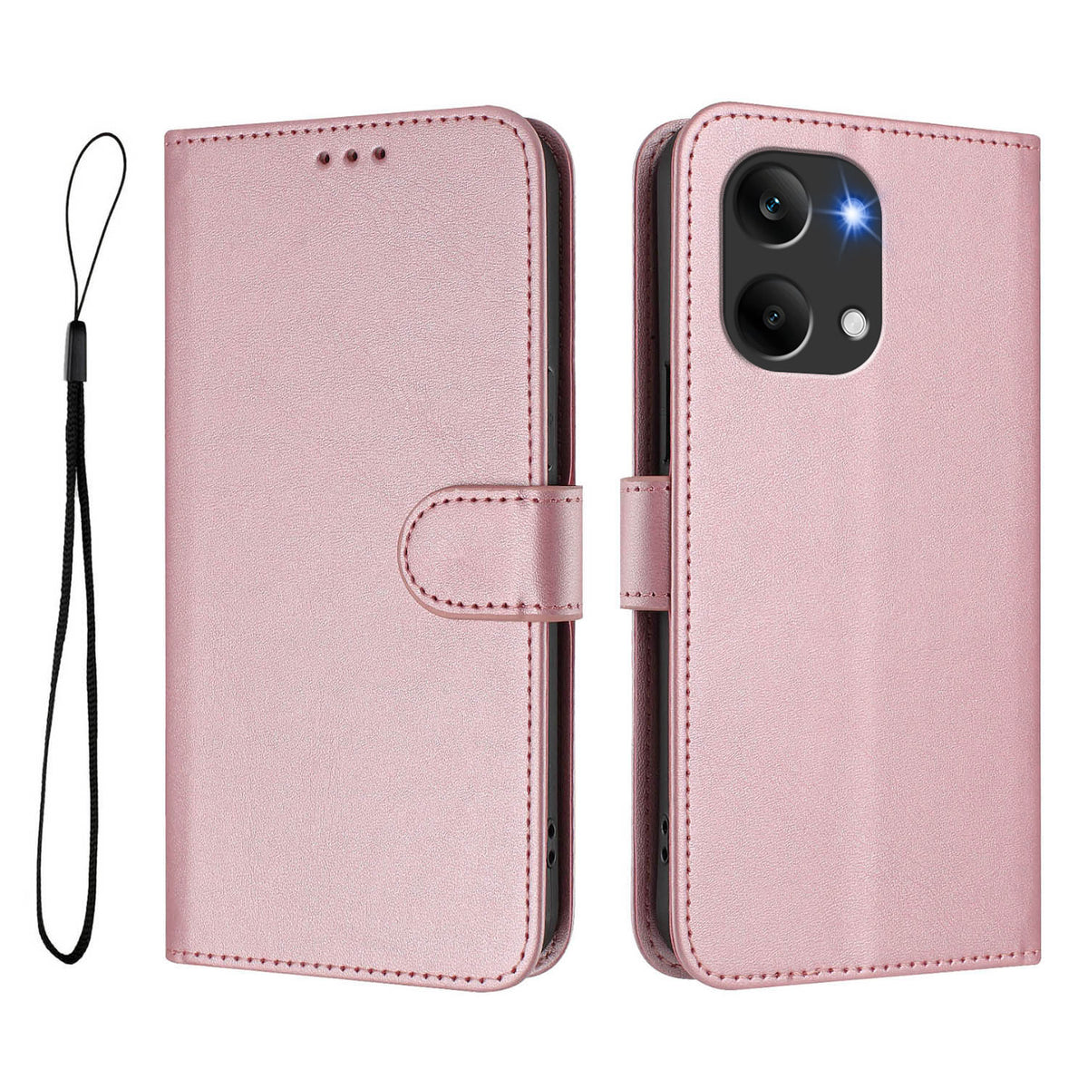 For Xiaomi Poco X8 Pro Max 5G / Xiaomi Redmi Turbo 5 Max 5G Wallet Case RFID Blocking Calf Texture Leather Stand Phone Cover with Strap