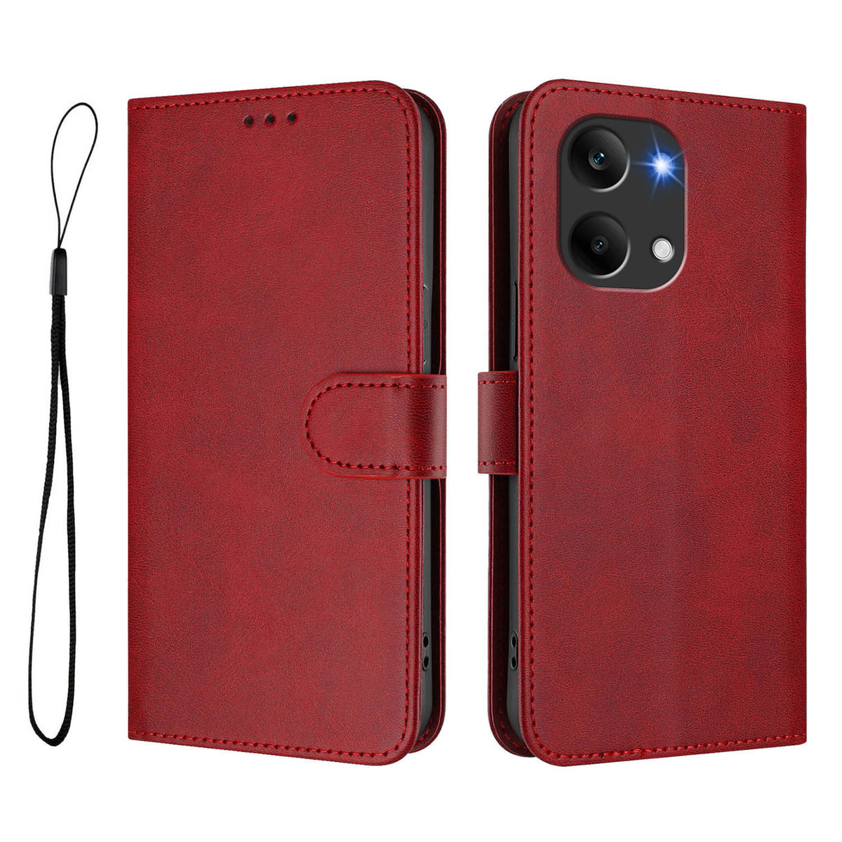 For Xiaomi Poco X8 Pro Max 5G / Xiaomi Redmi Turbo 5 Max 5G Wallet Case RFID Blocking Calf Texture Leather Stand Phone Cover with Strap